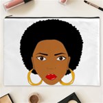 African American woman with сurly hair Cosmetic Bag (XXXL) Front