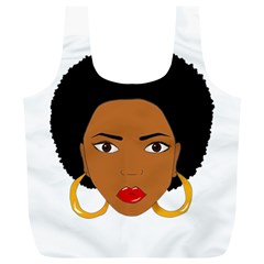 African American Woman With ?urly Hair Full Print Recycle Bag (xl) by bumblebamboo