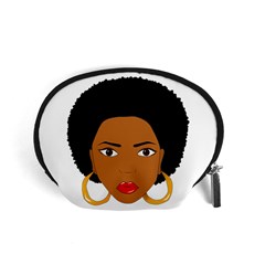 African American Woman With ?urly Hair Accessory Pouch (small) by bumblebamboo