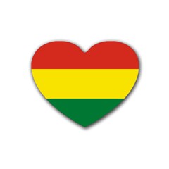 Bolivia Flag Rubber Coaster (heart)  by FlagGallery