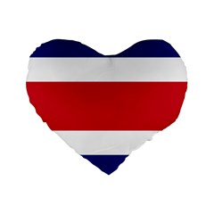 Costa Rica Flag Standard 16  Premium Heart Shape Cushions by FlagGallery