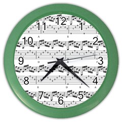 Notes Lines Music Color Wall Clock by Mariart