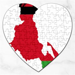 Malawi Flag Map Geography Outline Jigsaw Puzzle (heart) by Sapixe