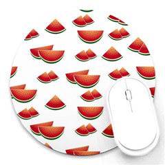 Summer Watermelon Pattern Round Mousepads by Pakrebo