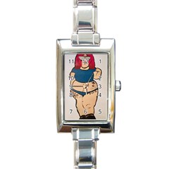 Sexy N Sassy Rectangle Italian Charm Watch by Abigailbarryart