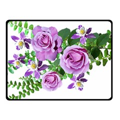 Flowers Roses Aquilegias Ferns Double Sided Fleece Blanket (small)  by Pakrebo