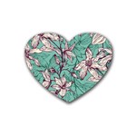 Vintage Floral Pattern Heart Coaster (4 pack)  Front