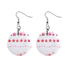 Sakura Border Cherry Blossom Mini Button Earrings by Simbadda