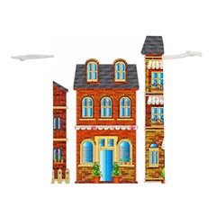 City Buildings Brick Architecture Lightweight Drawstring Pouch (m) by Simbadda