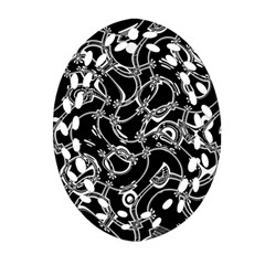 Unfinishedbusiness Black On White Ornament (oval Filigree) by designsbyamerianna