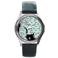 Wide Eyed Girl Round Metal Watch by snowwhitegirl