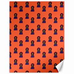 Nerdy 60s  Girl Pattern Orange Canvas 12  X 16  by snowwhitegirl