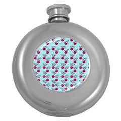 Cherries An Bats Aqua Round Hip Flask (5 Oz) by snowwhitegirl