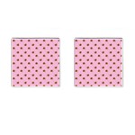 Peach Rose Pink Cufflinks (Square) Front(Pair)