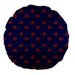 Red Rose Blue Large 18  Premium Round Cushions by snowwhitegirl