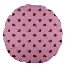 Peach Rose Pink Large 18  Premium Round Cushions by snowwhitegirl