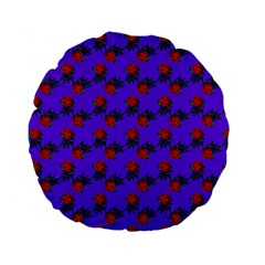 Red Roses Blue Purple Standard 15  Premium Flano Round Cushions by snowwhitegirl