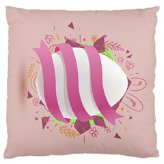 Easter Egg Colorful Spring Color Large Flano Cushion Case (two Sides) by Simbadda