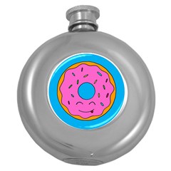 Donut Doughnut Dessert Clip Art Round Hip Flask (5 Oz) by Simbadda