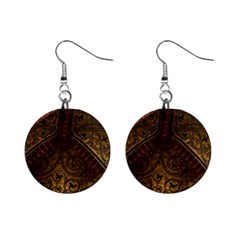 Vault Mosaic Gold Ornament Golden Mini Button Earrings by Simbadda