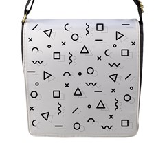 Memphis Pattern Flap Closure Messenger Bag (l) by Vaneshart