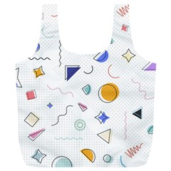 Memphis Pattern With Geometric Shapes Full Print Recycle Bag (xl) by Vaneshart