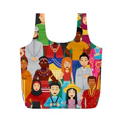 Nations Seamless Illustration Full Print Recycle Bag (m) by Vaneshart