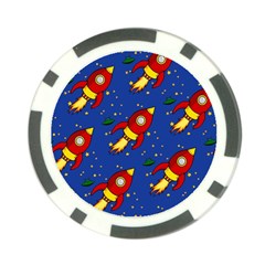 Space Rocket Pattern Poker Chip Card Guard (10 Pack) by Vaneshart