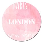 Paris, London, New York Magnet 5  (Round) Front