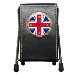 Uk Flag Union Jack Pen Holder Desk Clock by FlagGallery