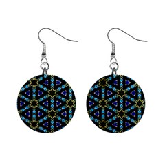 Stained Glass Pattern Church Window Mini Button Earrings by Simbadda