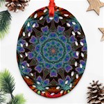 Abstract Art Blue Orange Ornament (Oval Filigree) Front