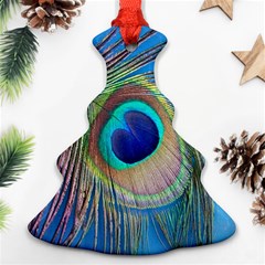 Nature Bird Wing Texture Animal Male Wildlife Decoration Pattern Line Green Color Blue Colorful Christmas Tree Ornament (two Sides) by Vaneshart