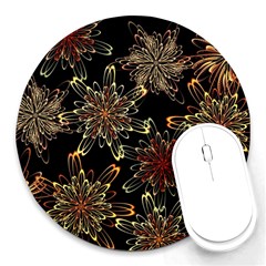 Patterns Abstract Flowers Round Mousepads by Vaneshart