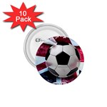 Soccer Ball With Great Britain Flag 1.75  Buttons (10 pack) Front