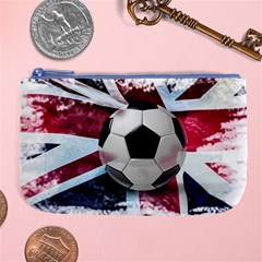 Soccer Ball With Great Britain Flag Large Coin Purse by Vaneshart