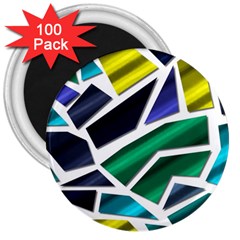 Mosaic Shapes 3  Magnets (100 Pack) by Vaneshart