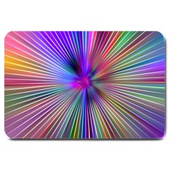 Rays Colorful Laser Ray Light Large Doormat  by Bajindul