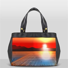 Sunset Water River Sea Sunrays Oversize Office Handbag by Mariart