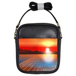 Sunset Water River Sea Sunrays Girls Sling Bag Front