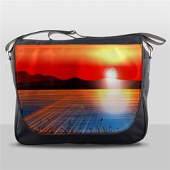 Sunset Water River Sea Sunrays Messenger Bag by Mariart