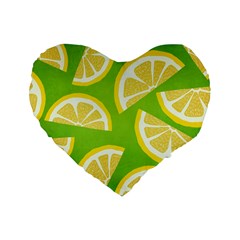 Lemon Fruit Healthy Fruits Food Standard 16  Premium Flano Heart Shape Cushions by Wegoenart