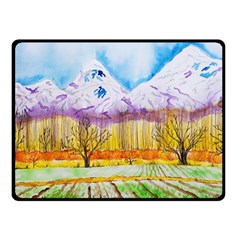 Mendoza Argentina Field Nature Fleece Blanket (small) by Wegoenart