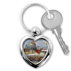 Airships Flight Travel Sky Key Chain (heart) by Wegoenart