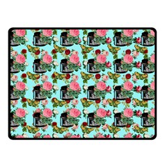 Vintage Can Floral Light Blue Fleece Blanket (small) by snowwhitegirl