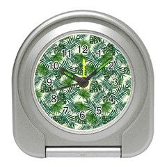 Leaves Tropical Wallpaper Foliage Travel Alarm Clock by Vaneshart