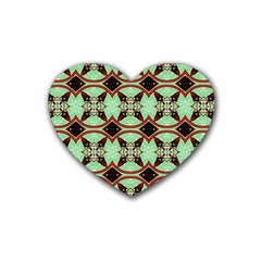 Christmas Pattern Rubber Coaster (heart)  by Vaneshart