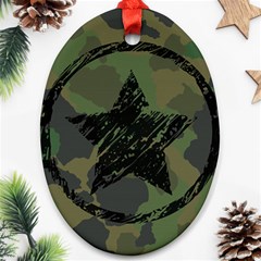 Military Camouflage Design Oval Ornament (two Sides) by Vaneshart