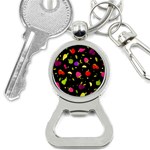 Vector Seamless Summer Fruits Pattern Colorful Cartoon Background Bottle Opener Key Chain Front