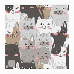 Hand Draw Cats Seamless Pattern Medium Glasses Cloth (2 Sides) by Vaneshart